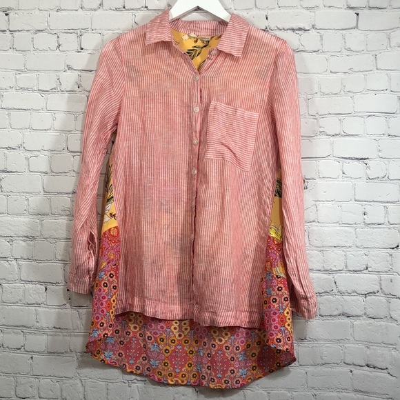 Soft Surroundings Tops - Soft surroundings button down shirt orange bright